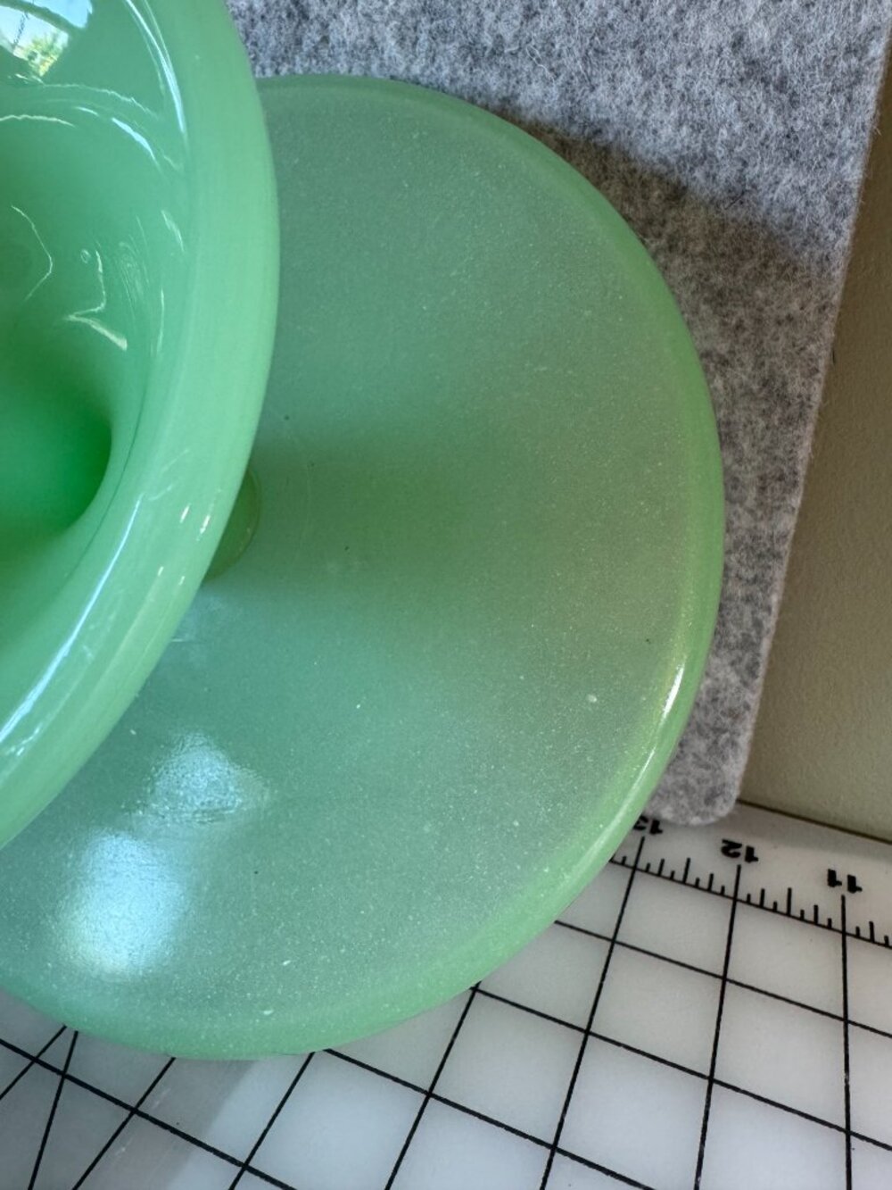 Mosser Jadeite Glass Pedestal Cake Stand Plain & Simple Green Jadite - Picture 9 of 12